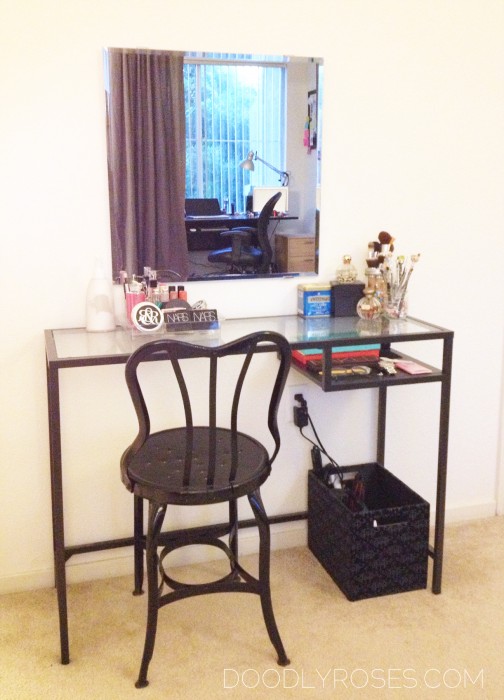 Using IKEA VITTSJO laptop table as a vanity